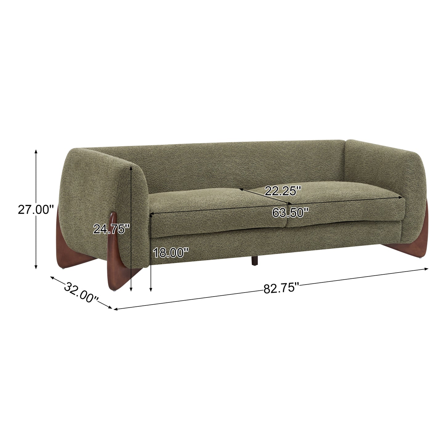 Amberlyner 82Inches Boucle Sherpa Sofa