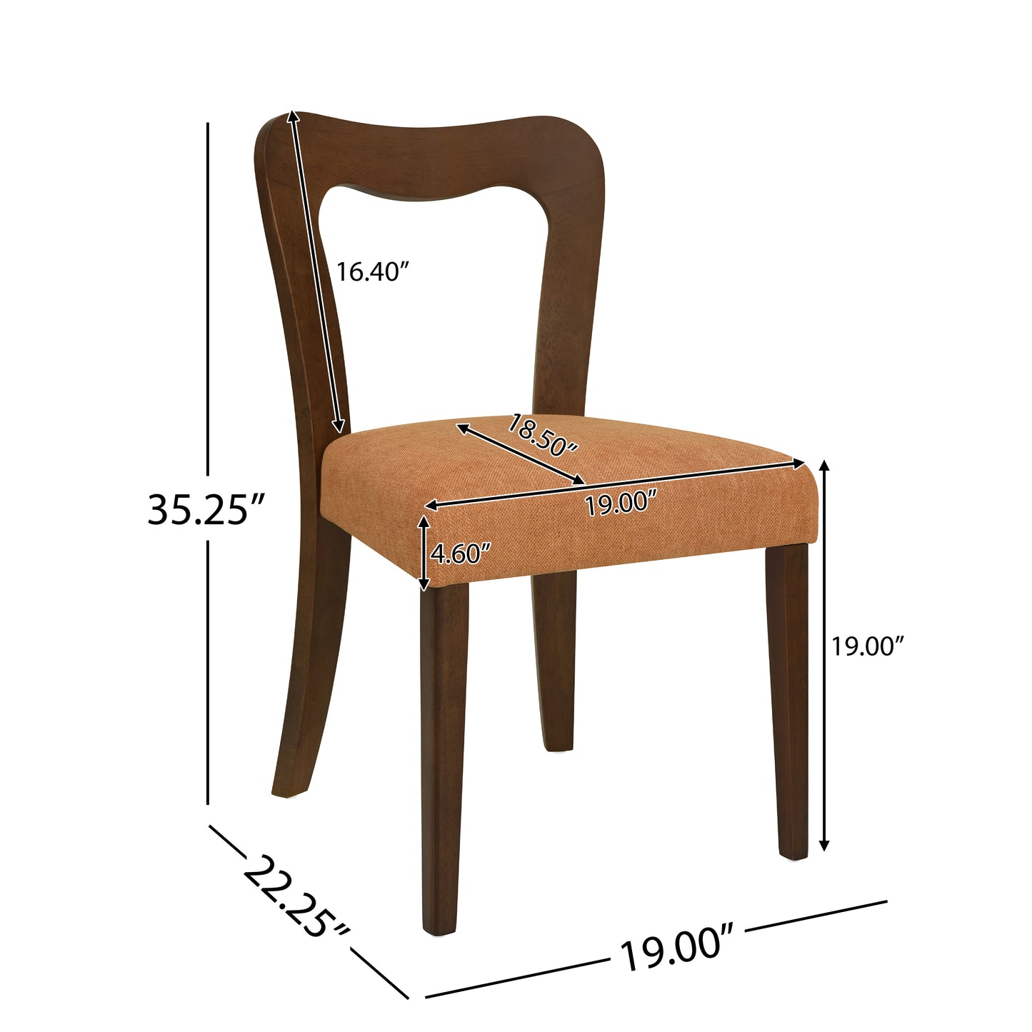 Revory Modern Upholstered Dining Chairs with Open Back,Set of 2