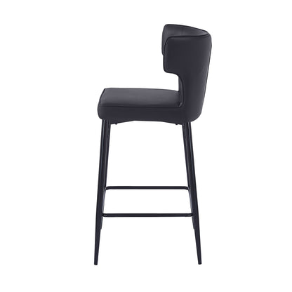 Kilburn Modern Upholstered Cushioned PU Leather Counter Stool with Footrest