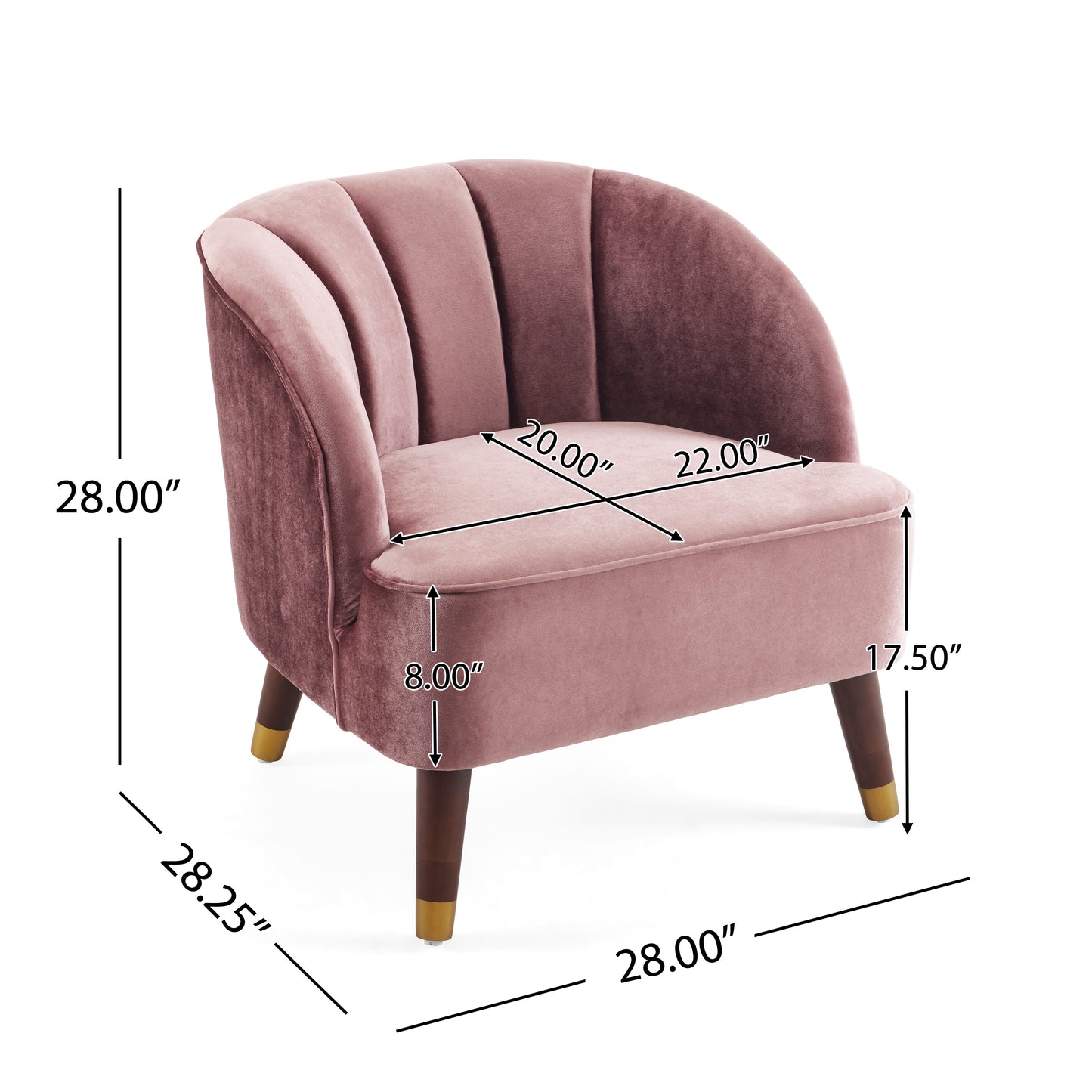 Veneras Velvet Barrel Club Chair