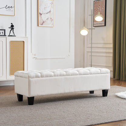 Noctiss Tufted Fabric Ottoman Bench