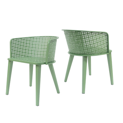 Caspiane Outdoor Patio Dining Chairs with Iron Frame