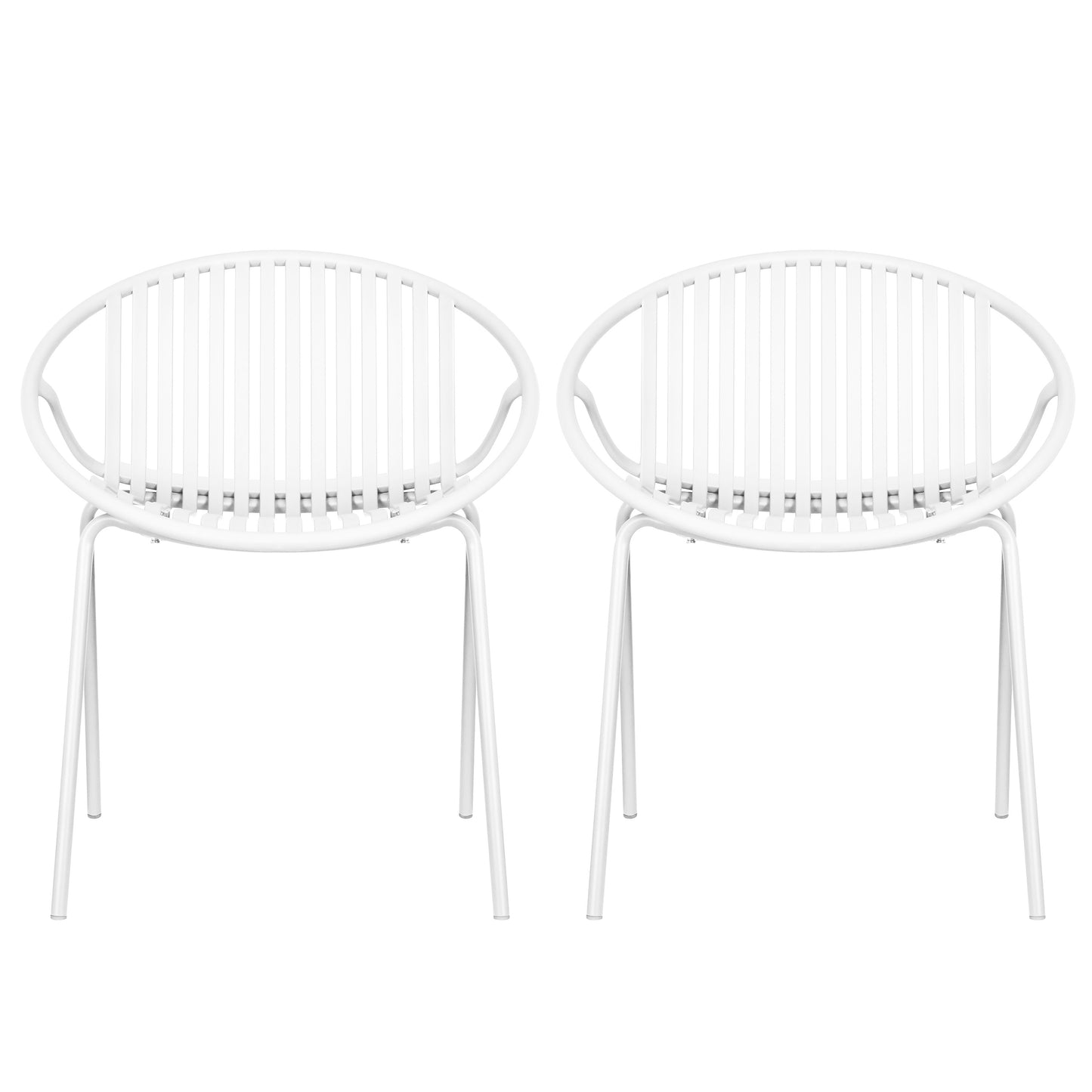 Hespera Patio Dining Chairs with Metal Legs & Breathable Plastic Backrest