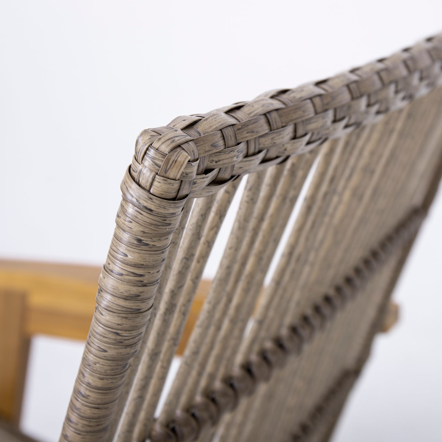 Aster Outdoor Teak Wood with both round and flat wicker club chair