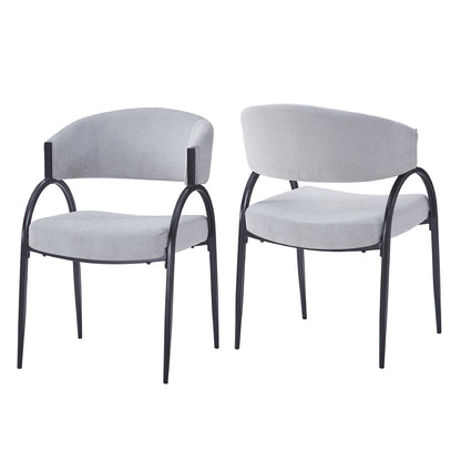 Eccho Upholstered Dining Chairs With Metal Legs