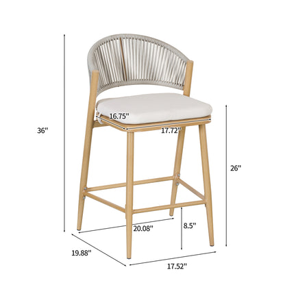 Sylvius 26 in. Outdoor Patio Counter Stools,Set of 2