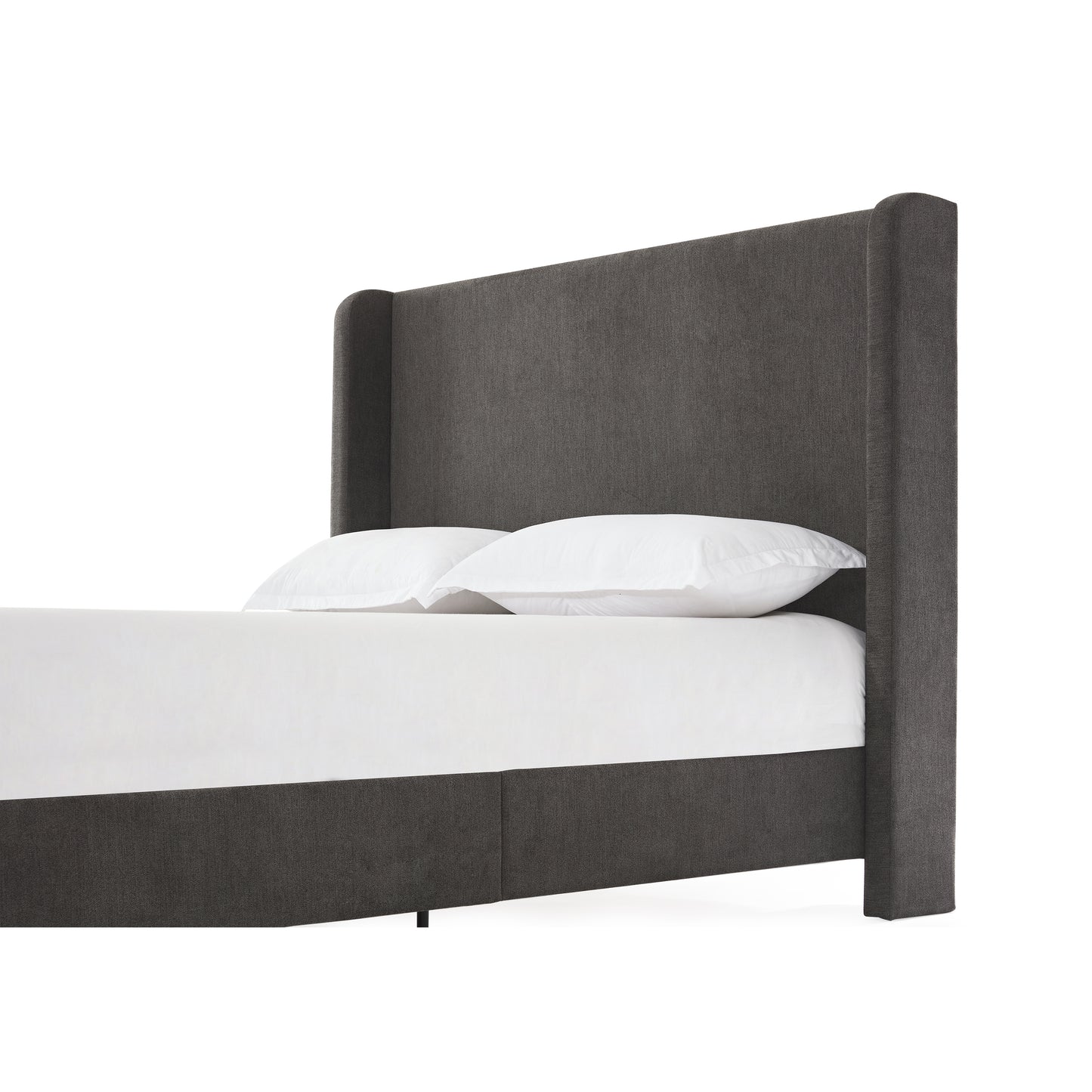 Bohdi Queen Indoor Upholstered Metal Tall Headboard Bed with Wingback