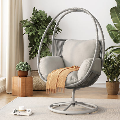 Liana Outdoor Swivel Lounge Chair, Light Gray