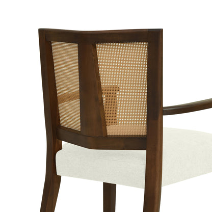 Serenal Modern Upholstered Dining Chairs with Cane Webbing,Set of 2