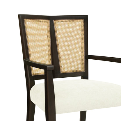 Serenal Modern Upholstered Dining Chairs with Cane Webbing,Set of 2