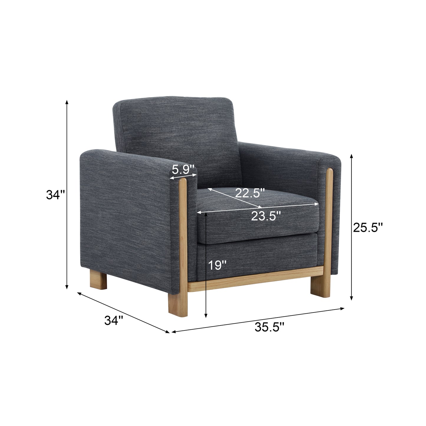 Alarics Modern Accent Arm Chair Upholstered Club Chair