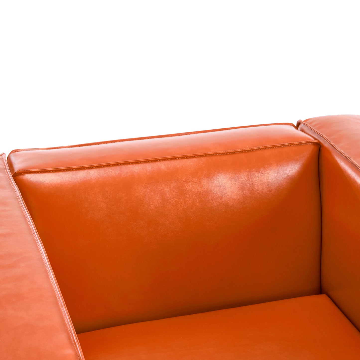 Minkler Orange Faux Leather Arm Chair