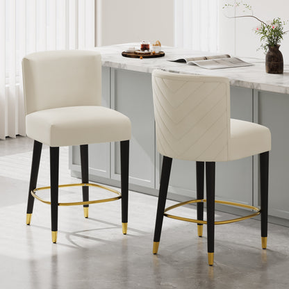 Luminaire 27" Upholstered Counter Stools with Footrest