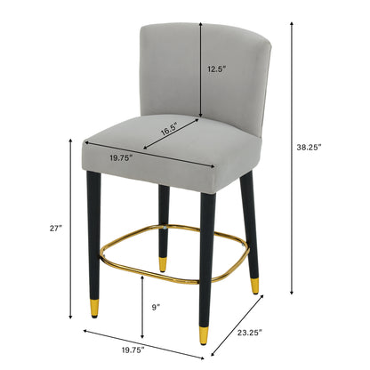 Luminaire 27" Upholstered Counter Stools with Footrest