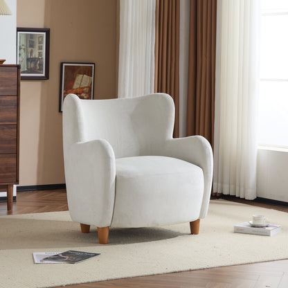 Zoe Fabric Wingback Accent Chairs Single Sofa