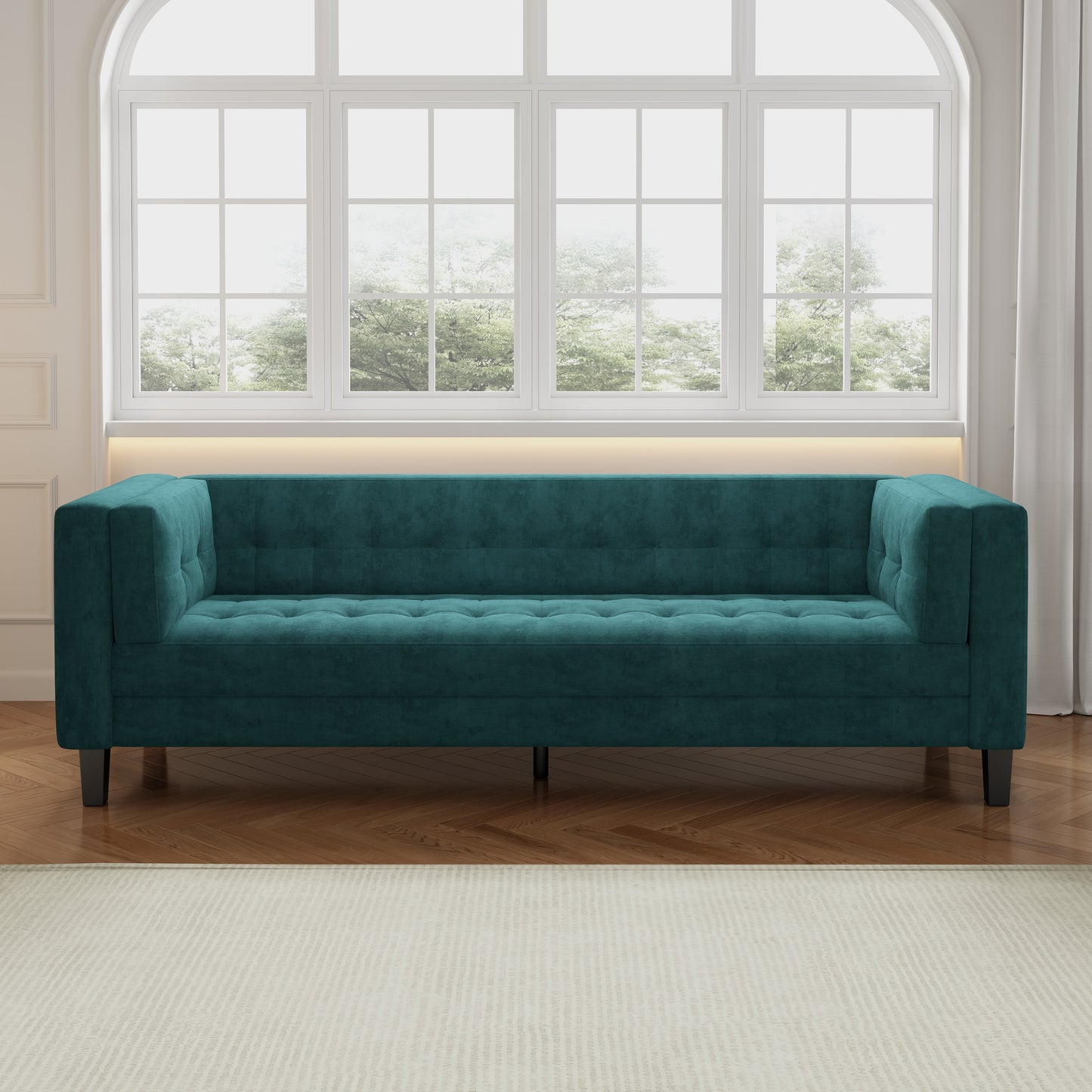 Sororia Velvet 3-Seater Low Profile Sofa