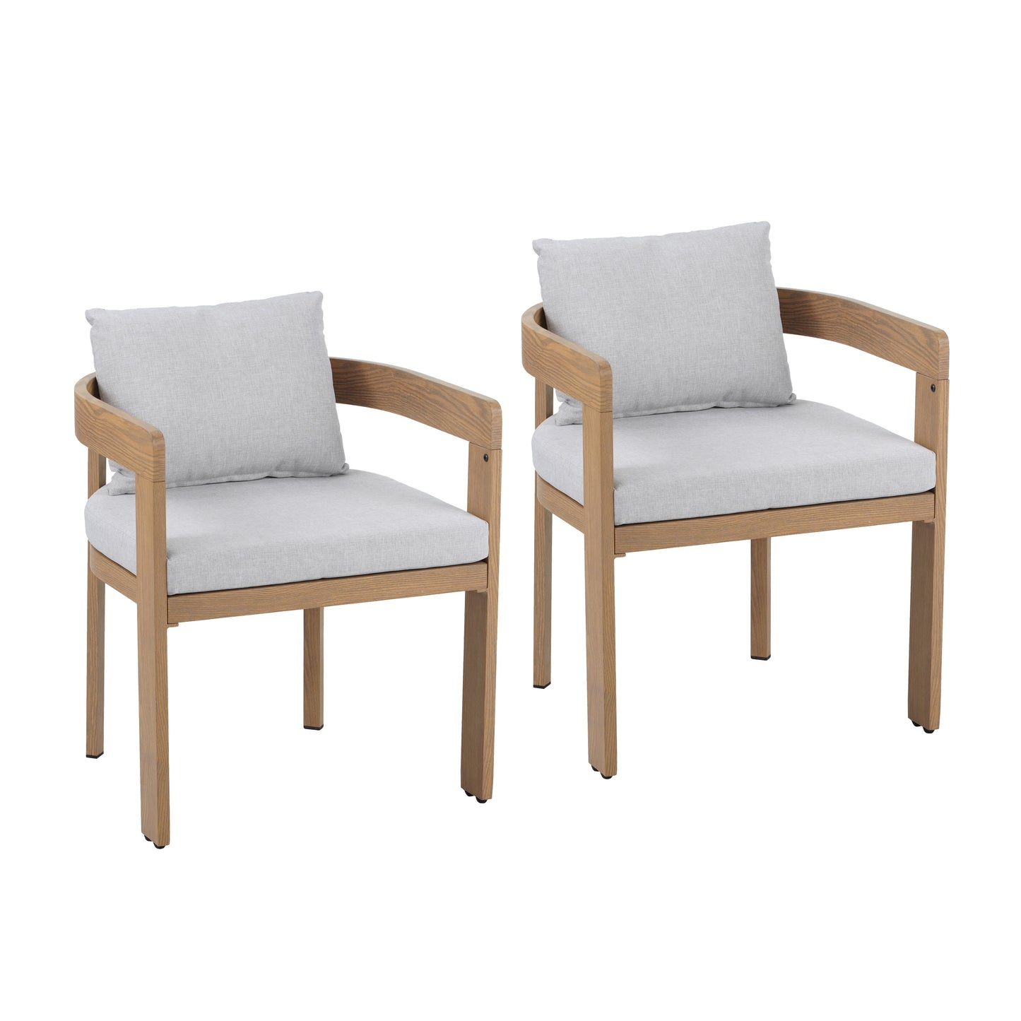 Olaly Modern Boucle Dining Chairs with Arms & Aluminum Frame