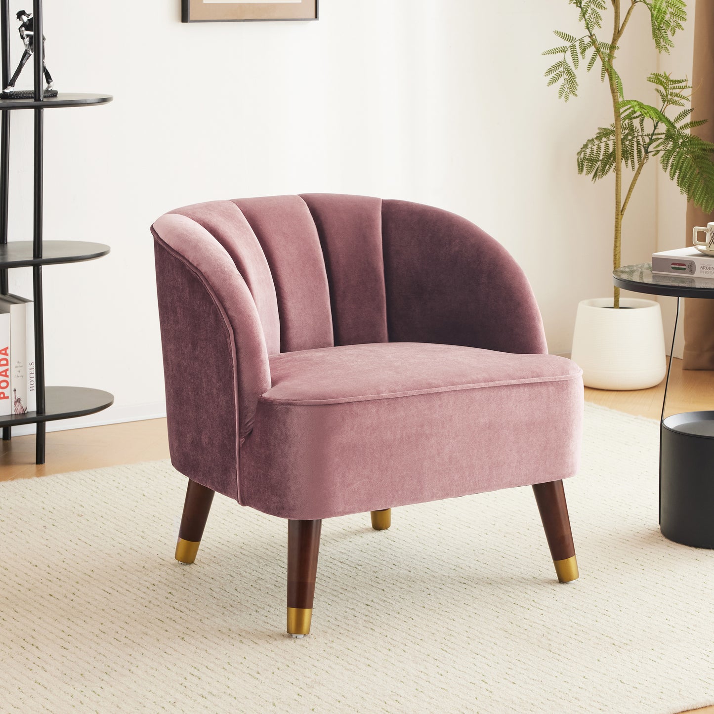 Veneras Velvet Barrel Club Chair