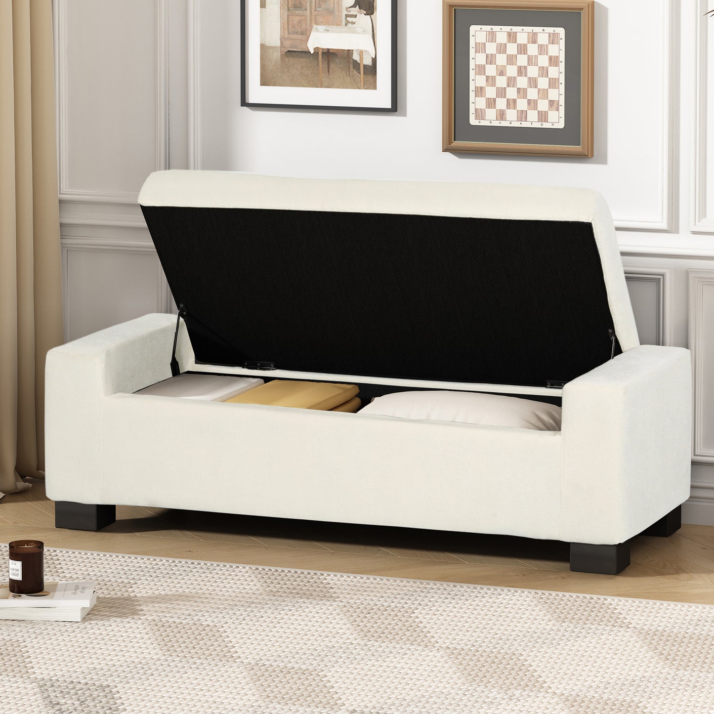 Korvallis Korvallis Indoor Fabric Storage Ottoman Single