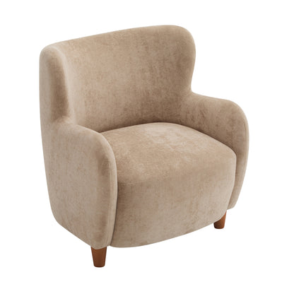 Zoe Fabric Wingback Accent Chairs Single Sofa