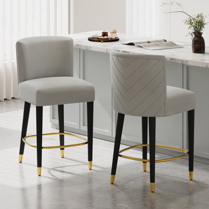 Luminaire 27" Upholstered Counter Stools with Footrest