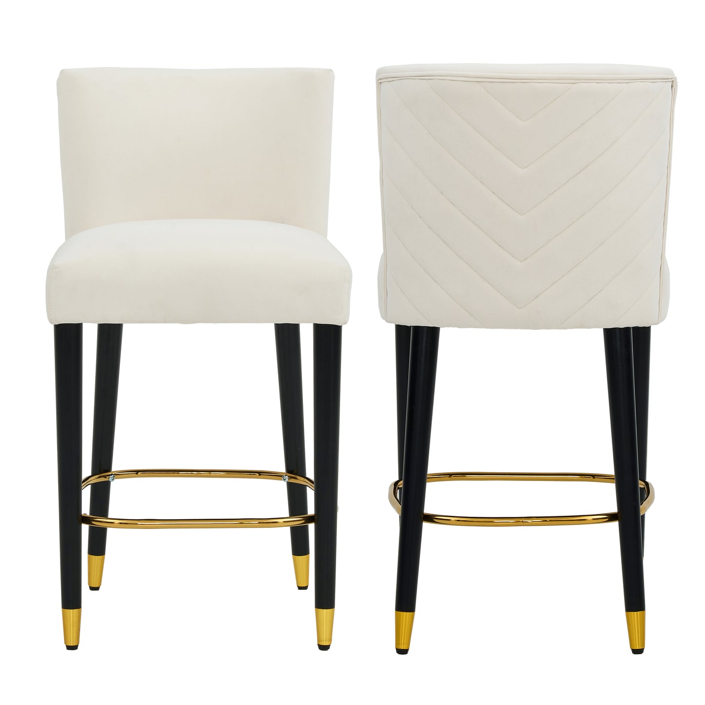 Luminaire 27" Upholstered Counter Stools with Footrest