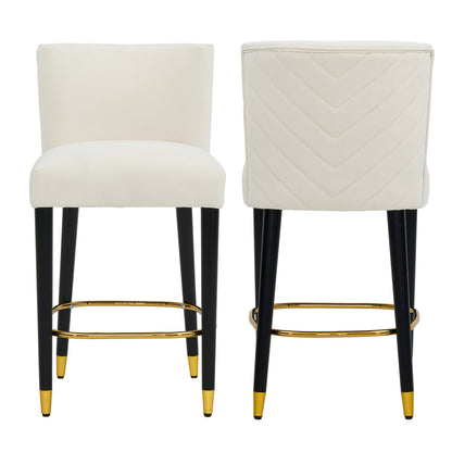 Luminaire 27" Upholstered Counter Stools with Footrest