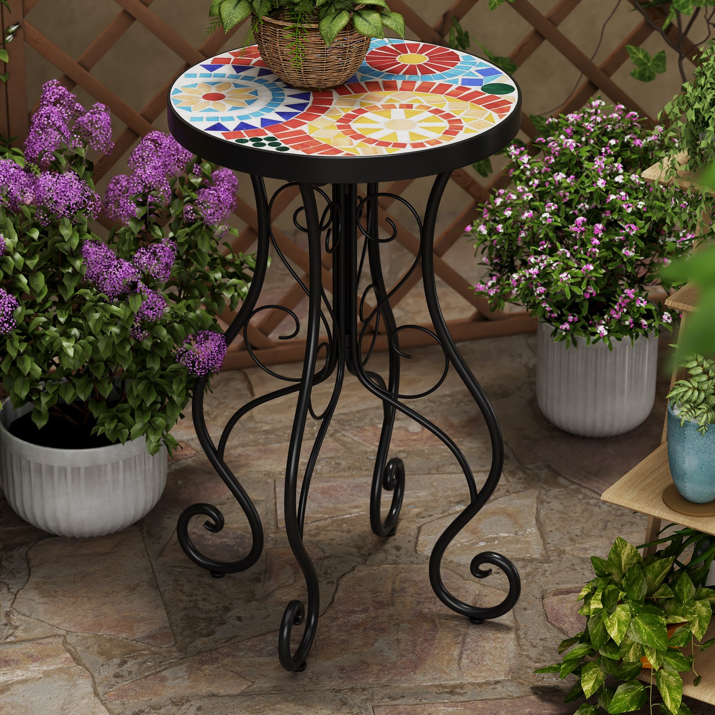 Thanee Outdoor Patio Round Side Table