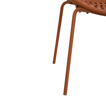 Hespera Patio Dining Chairs with Metal Legs & Breathable Plastic Backrest