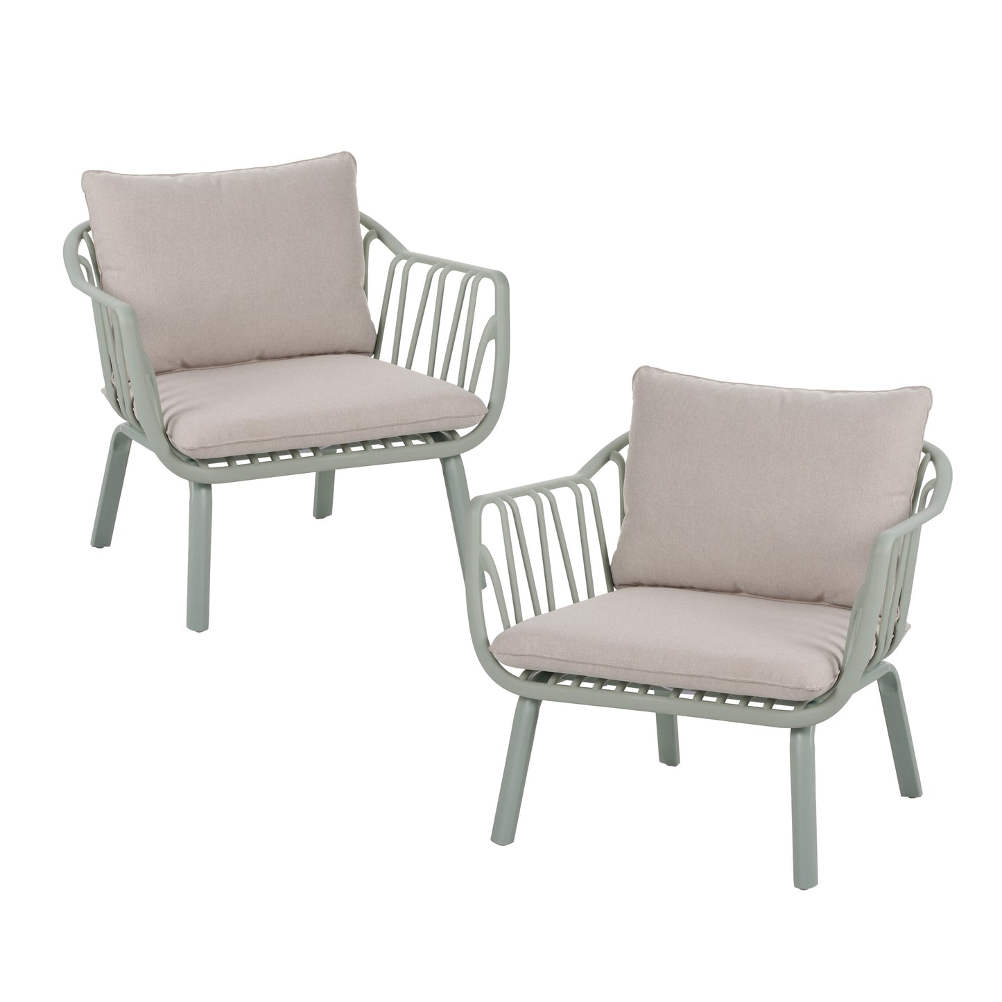 Luciane Outdoor Patio Club Chairs with Cushions