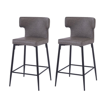 Kilburn Modern Upholstered Cushioned PU Leather Counter Stool with Footrest