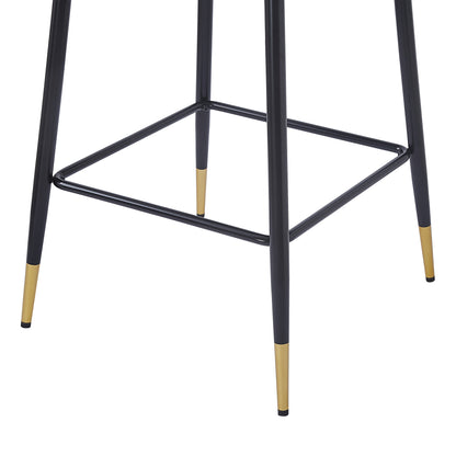 Kilrath Upholstered Wingback Bar Stools with Footrest, Powder Coated Iron