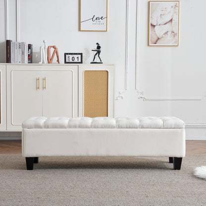 Noctiss Tufted Fabric Ottoman Bench