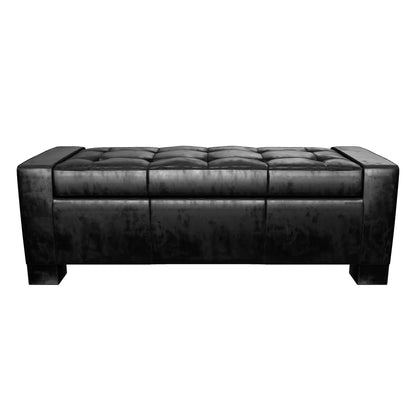 Rothwell Contemporary Tufted Bonded Leather Storage Ottoman Bench