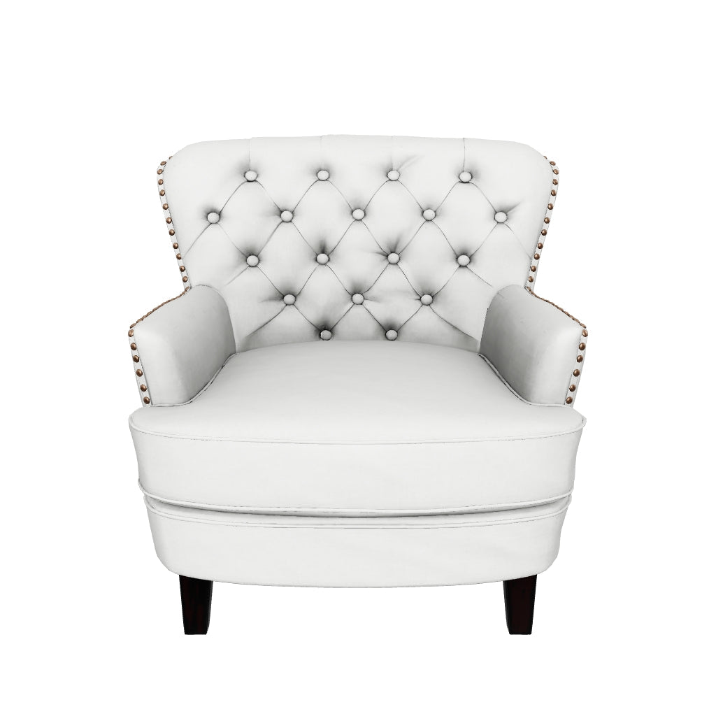 Alfred Button Tufted Fabric Club Chair GDFStudio