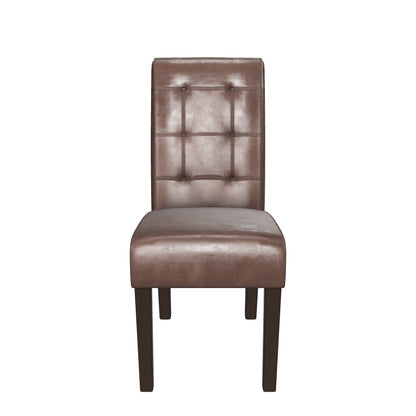 Haynes Brown Leather Dining Chairs (Set of 2)