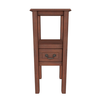 Noah Brown Mahogany Acacia Wood Accent Table w/ Bottom Drawer