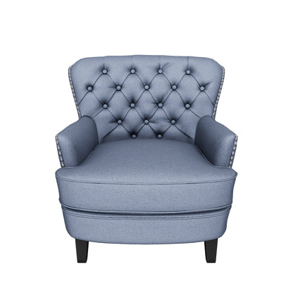 Alfred Button Tufted Fabric Club Chair