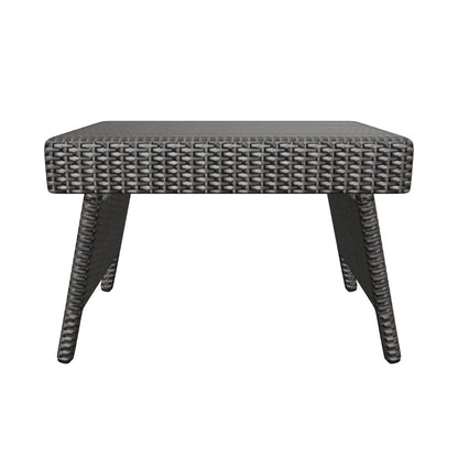 Akehurst Outdoor Gray Wicker Adjustable Folding Side Table