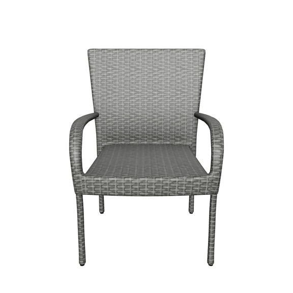 Sultana Outdoor Grey Wicker Stackable Club Chairs (Set of 2) – GDFStudio