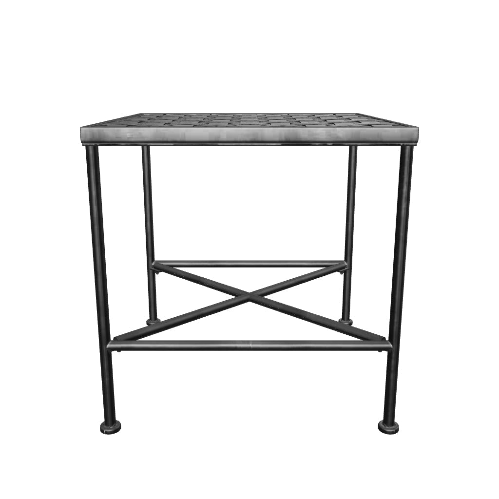 Kent Outdoor Black Iron Side Table GDFStudio
