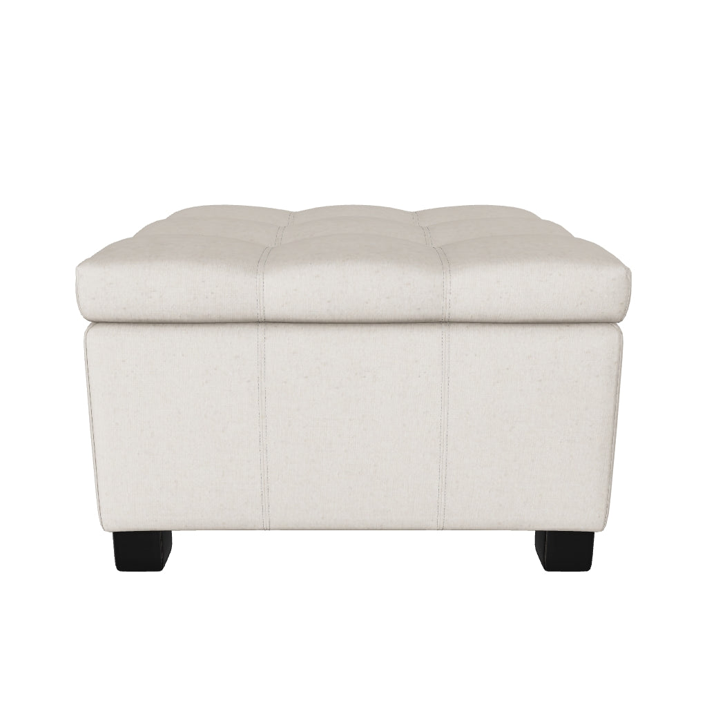 Kensington Fabric Square Storage Ottoman Coffee Table GDFStudio