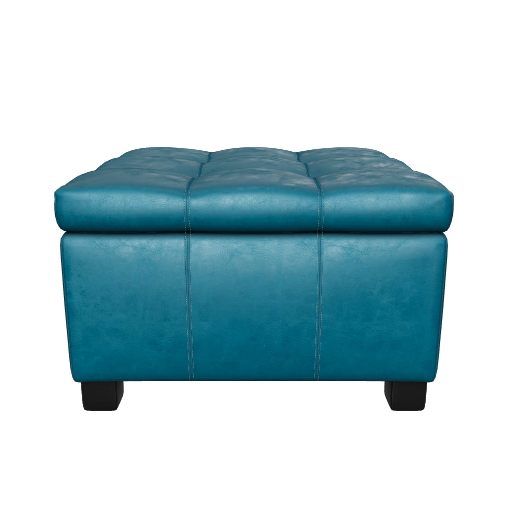 Kensington Leather Square Storage Ottoman Coffee Table – GDFStudio