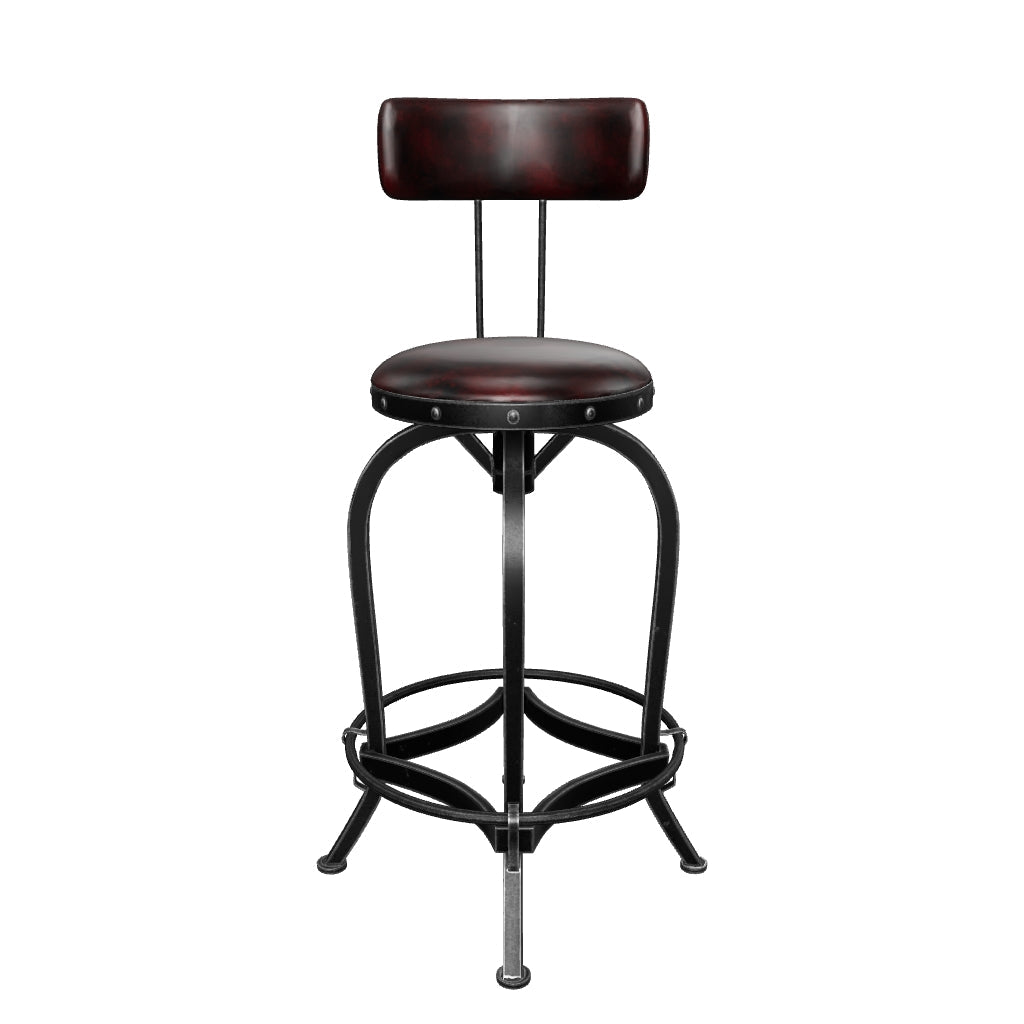 Industrial swivel bar discount stools with backs