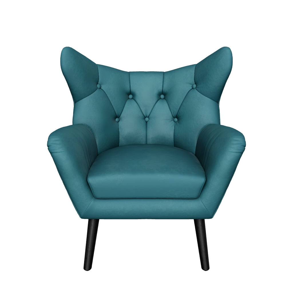 Teal velvet wingback chair hot sale