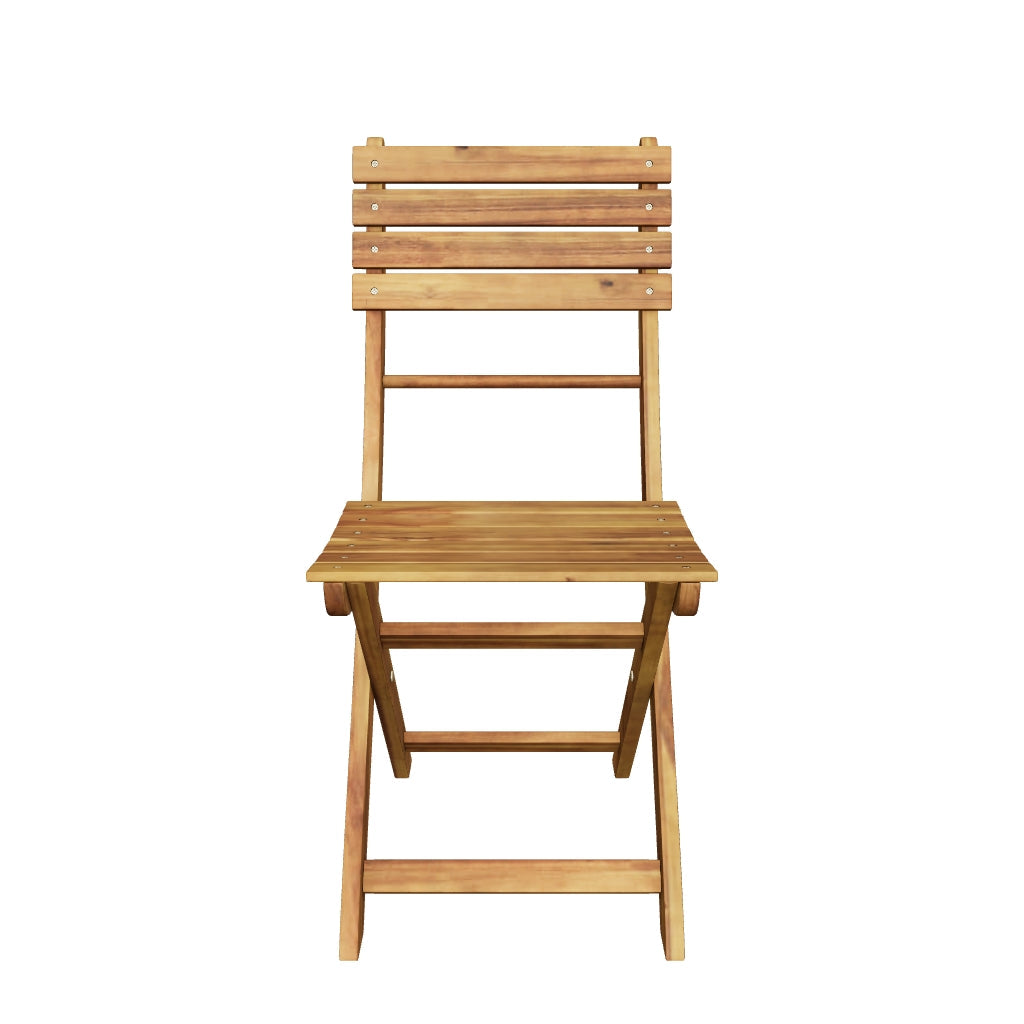 Vicaro Outdoor Natural Finish Acacia Wood Foldable Dining Chairs