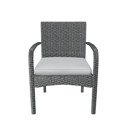 El Capitan Outdoor Grey Wicker Dining Chairs with Cushions (Set of 2)