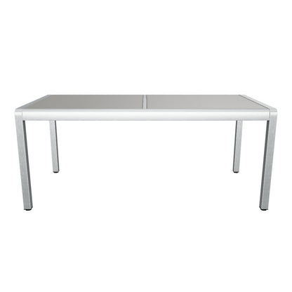 Coral Bay Outdoor Grey Aluminum Dining Table with Tempered Glass Top