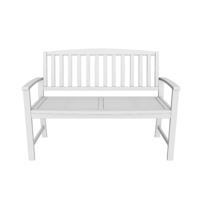 Laguna Outdoor Rustic Acacia Wood Bench with Open Slat Backrest