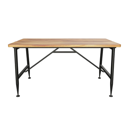 Ellaria Indoor/Outdoor Industrial Acacia Wood Coffee Table, Antique Teak and Black